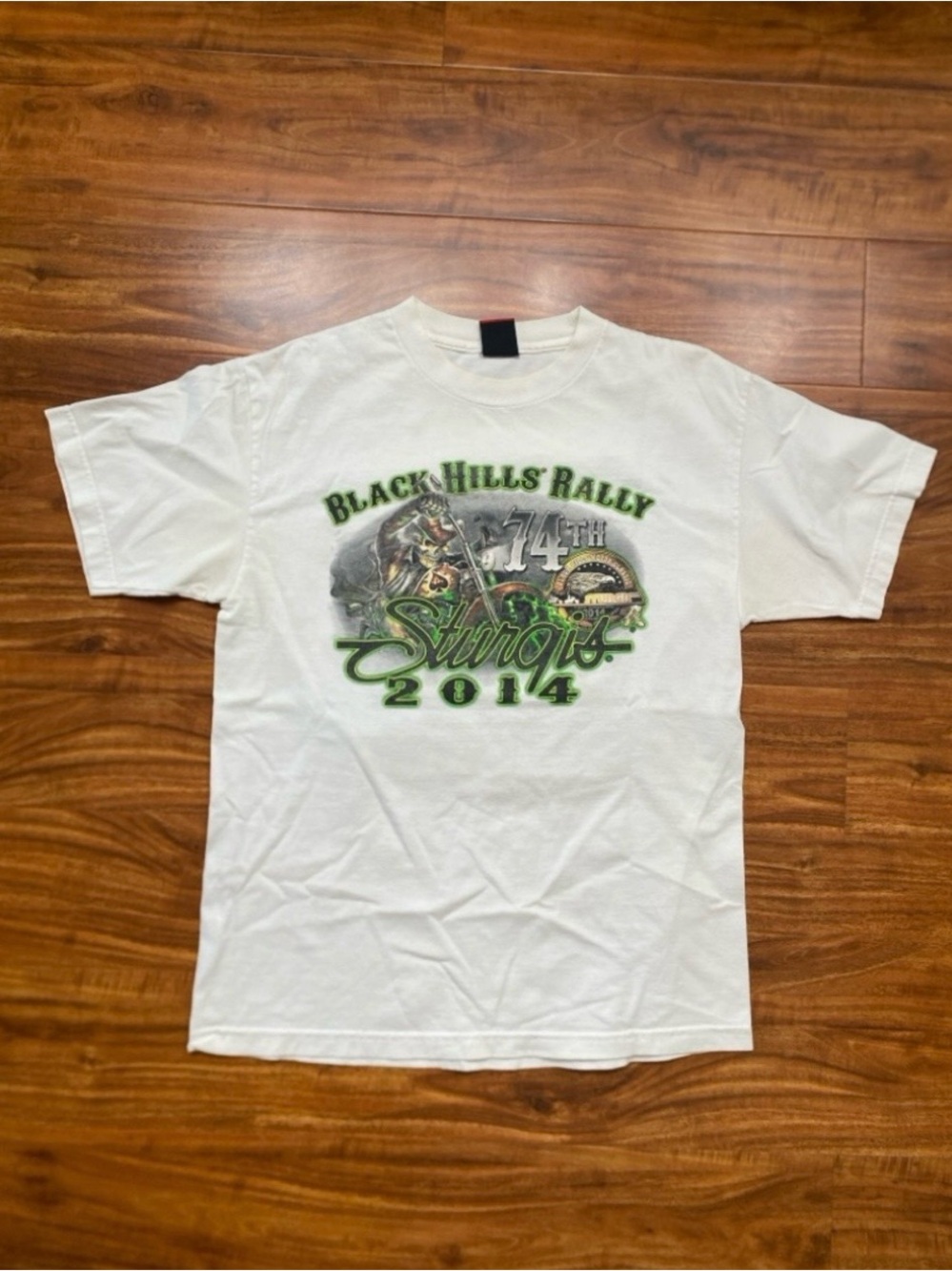 Hot Leathers Womens White 74th Sturgis 2014 Black Hills Rally T-Shirt Size M